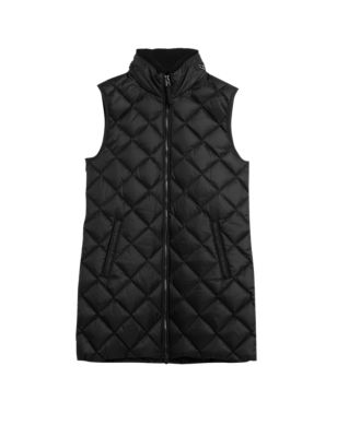 

Womens M&S Collection Feather & Down Quilted Funnel Neck Gilet - Black, Black