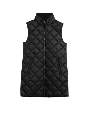 

Womens M&S Collection Steppweste mit Stehkragen und Daunen- und Federfüllung - Black, Black