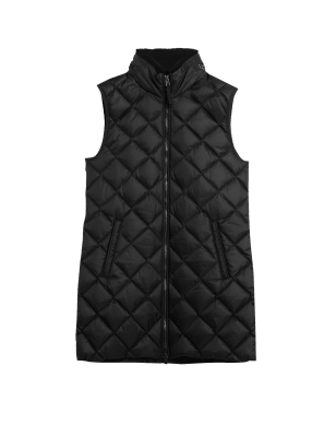 

Womens M&S Collection Feather & Down Quilted Funnel Neck Gilet - Black, Black