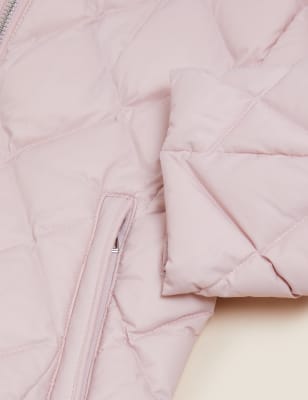 

Womens M&S Collection Feather & Down Quilted Puffer Jacket - Pink Shell, Pink Shell