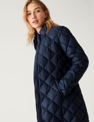 Feather & Down Diamond Quilted Coat