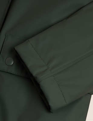 

Womens M&S Collection Rubber Hooded Funnel Neck Raincoat - Pine Green, Pine Green
