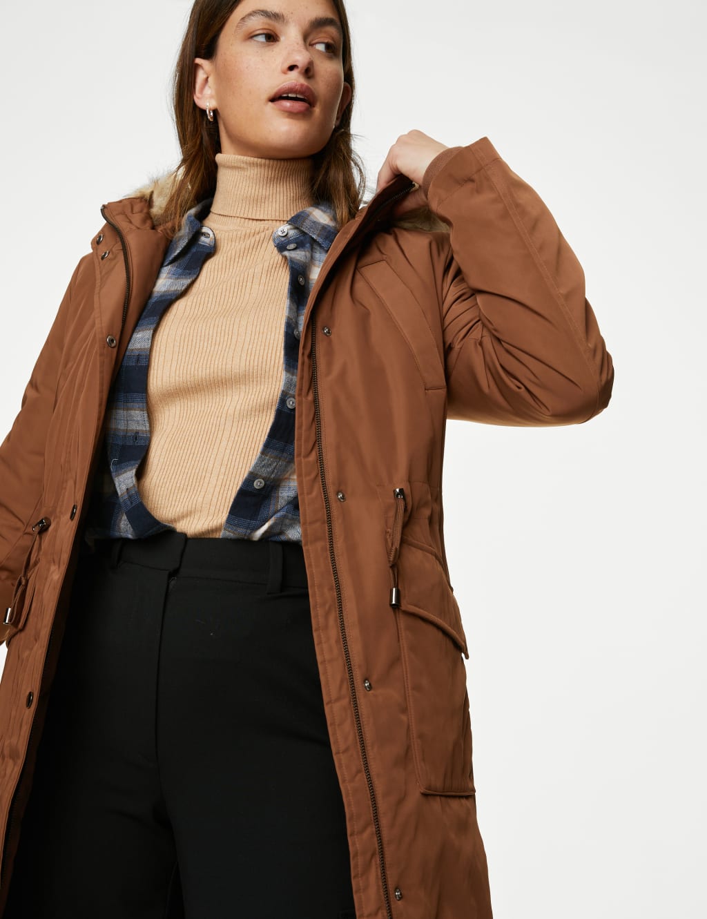 Stormwear™ Textured Hooded Parka Coat image 3