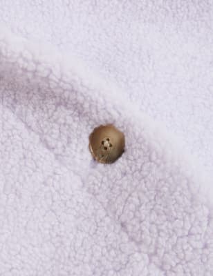 

Womens M&S Collection Jacke aus Teddy-Fleece mit Strukturmuster und Kragen - Lilac, Lilac