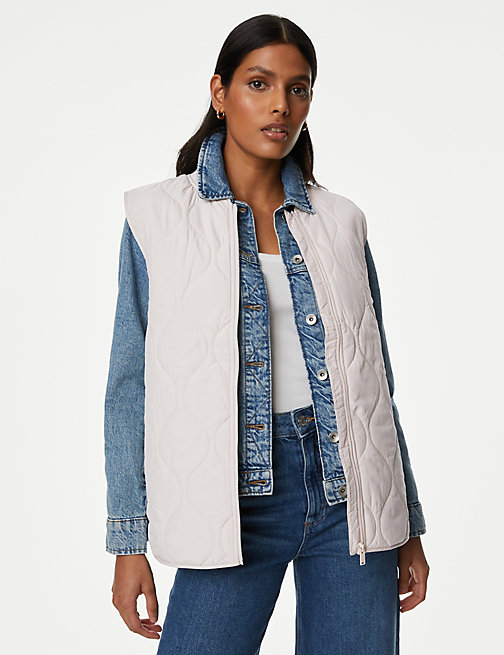 Marks And Spencer Womens M&S Collection Recycled Thermowarmth Lightweight Quilted Gilet - Calico