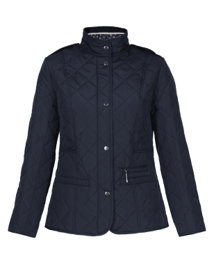 PETITE Funnel Neck Quilted Jacket with Stormwear™ | M&S Collection | M&S