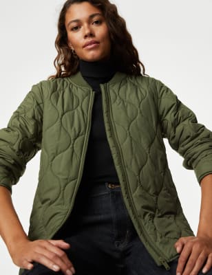 

Womens M&S Collection Recycled Thermowarmth™ Lightweight Quilted Jacket - Hunter Green, Hunter Green