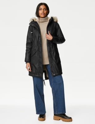 Stormwear™ Waxed Faux Fur Lined Hooded Parka