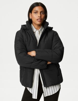 

Womens M&S Collection Recycled Thermowarmth™ Hooded Puffer Jacket - Black, Black
