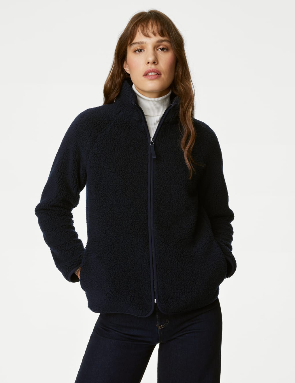 Hooded Teddy Fleece Jacket, M&S Collection