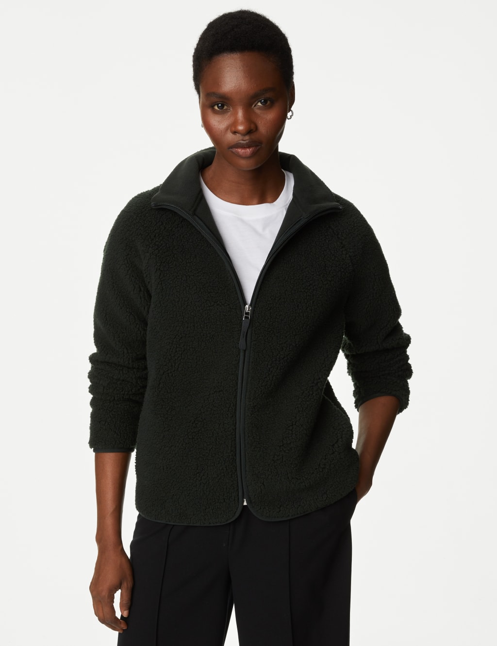 Borg Lightweight Funnel Neck Jacket image 3