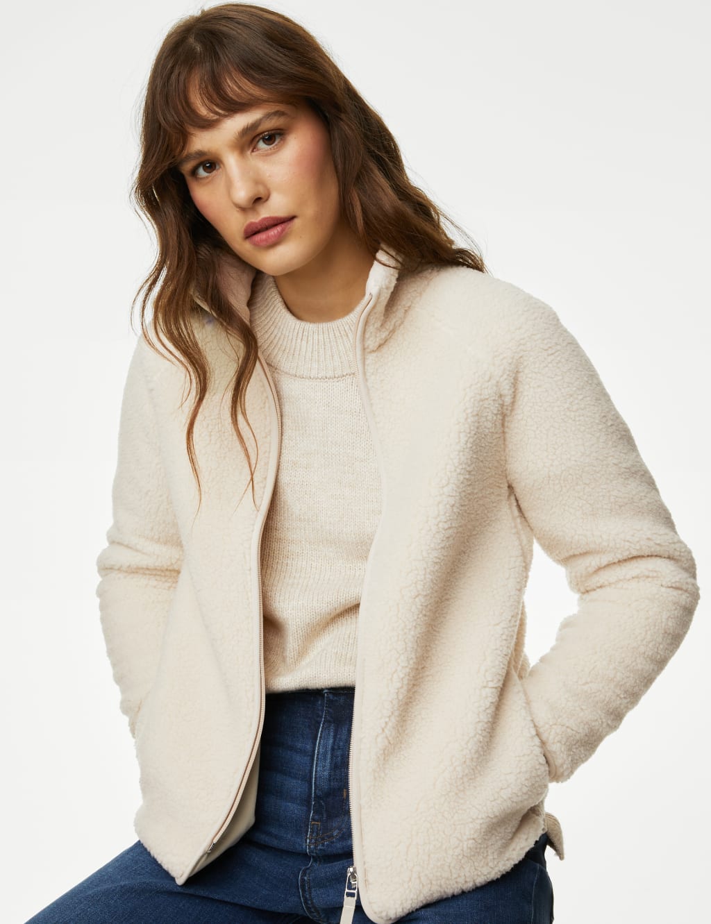 Borg Lightweight Funnel Neck Jacket image 6