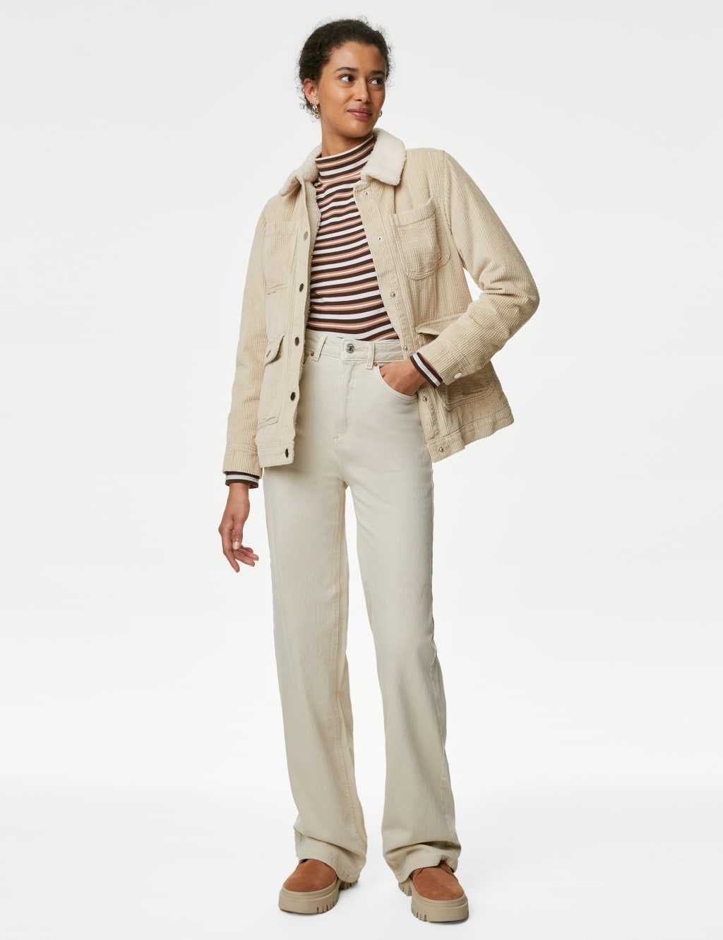 Cord Borg Lined Utility Jacket image 4