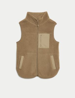 

Womens M&S Collection Borg Funnel Neck Gilet - Spice, Spice