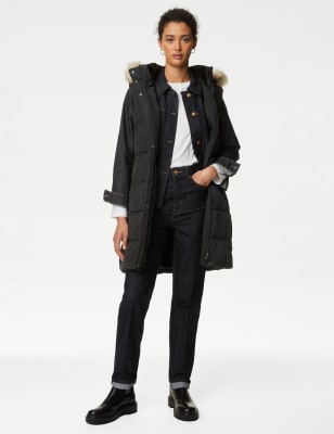 

M&S Collection Chaleco acolchado con capucha Thermowarmth™ recicladoWomens - Black, Black
