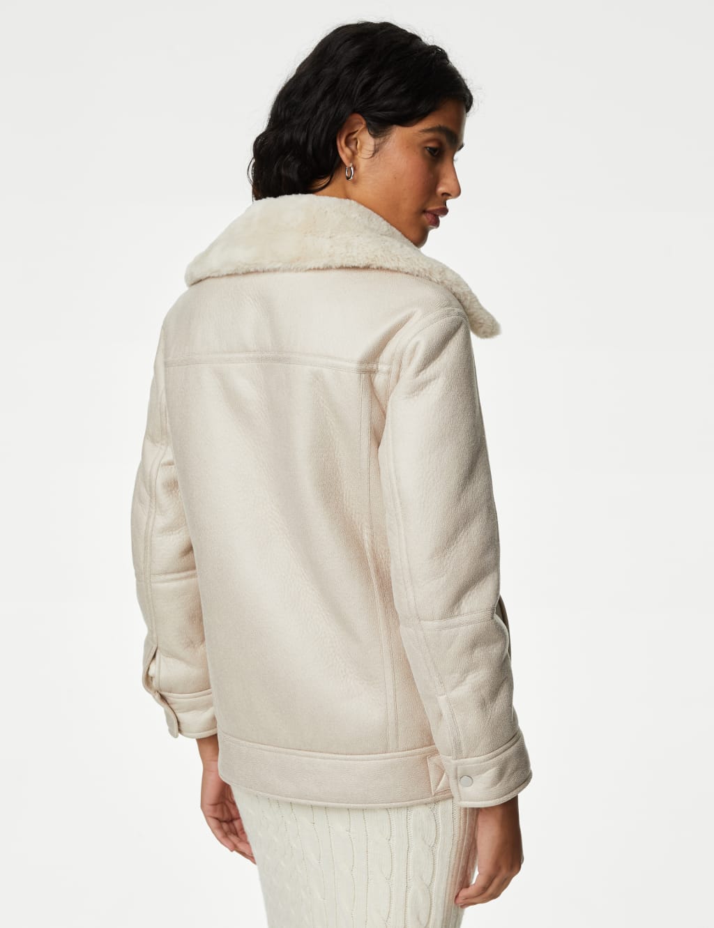 Faux Shearling Aviator Jacket image 6