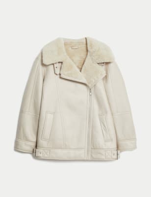 Faux Shearling Aviator Jacket