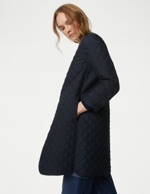 

Womens M&S Collection Recycled Thermowarmth™ Quilted Coat - Midnight Navy, Midnight Navy