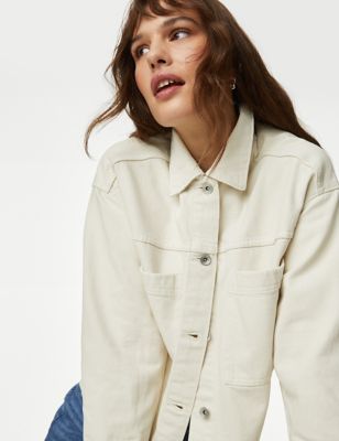 Pure Cotton Denim Relaxed Shacket - IL