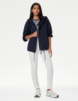 Cotton Rich Hooded Cropped Rain Jacket