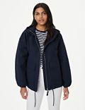 Cotton Rich Hooded Cropped Rain Jacket