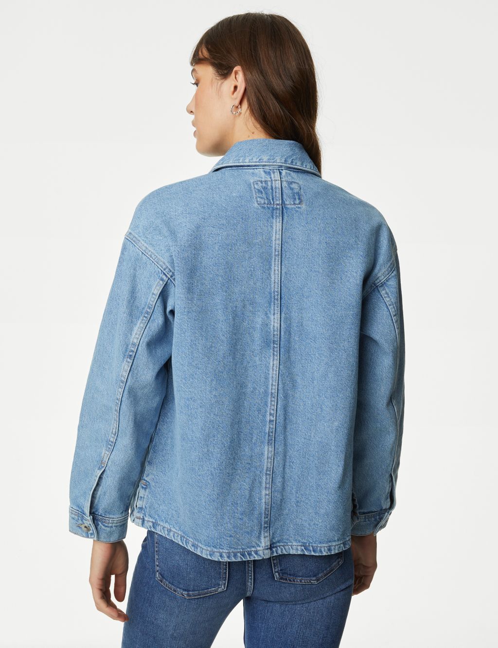 Pure Cotton Denim Relaxed Shacket image 5