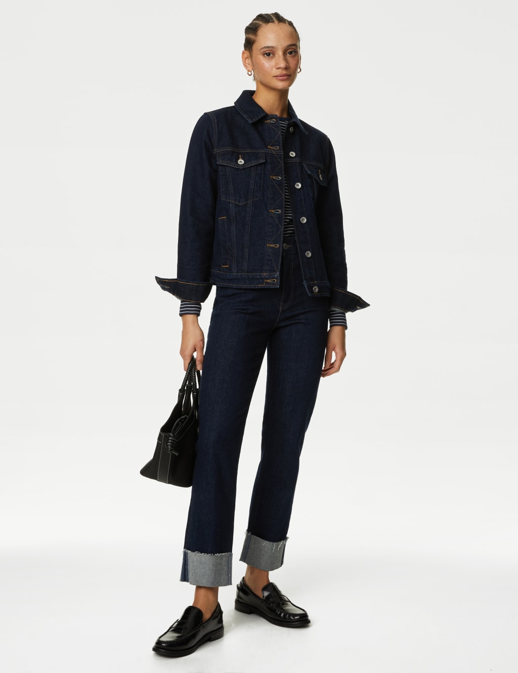 Size 20 black denim jacket deals