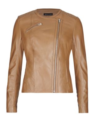 PETITE Leather Biker Jacket | M&S Collection | M&S