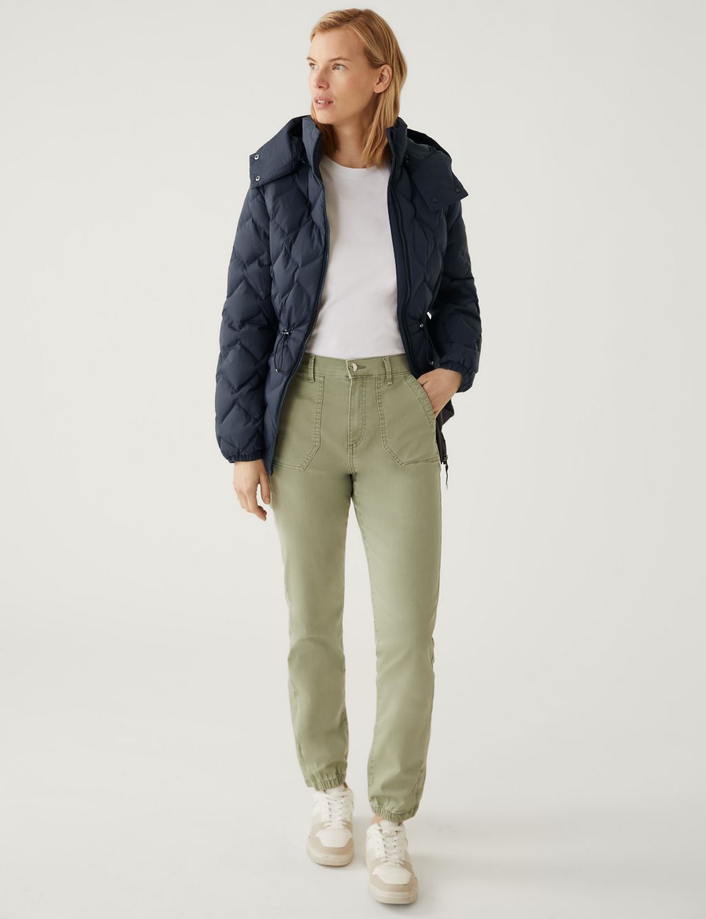 Feather & Down Quilted Hooded Puffer Jacket image 4