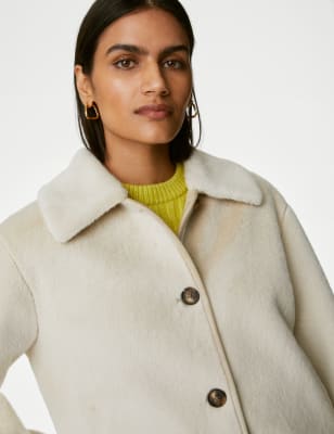 Marks and spencer cream on sale coat