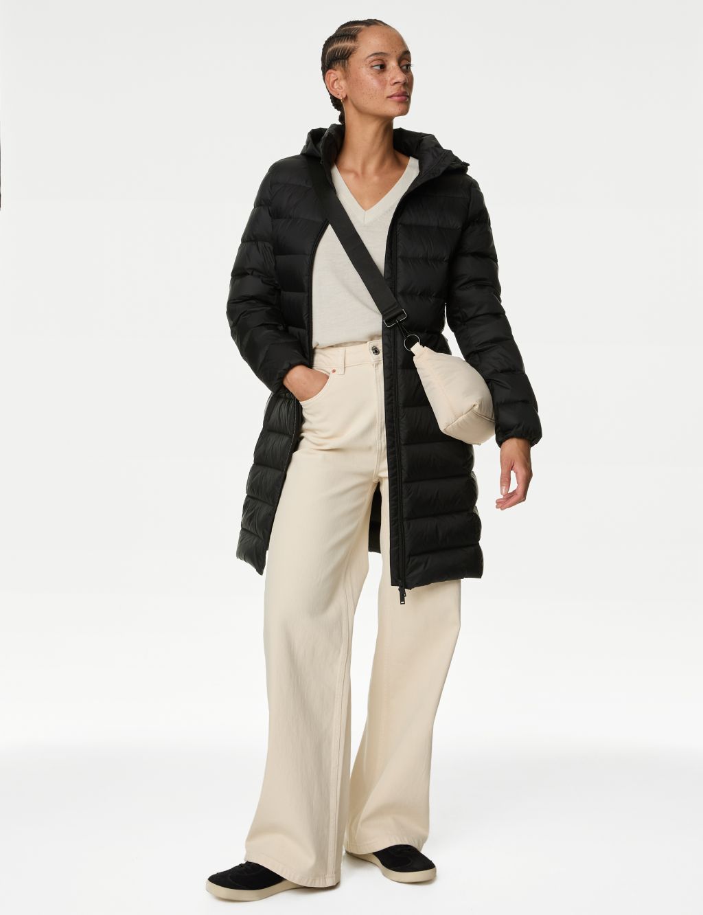 Feather & Down Padded Puffer Coat