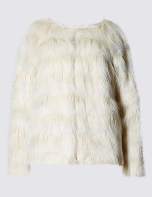 Faux Fur Long Sleeve Jacket | Indigo Collection | M&S