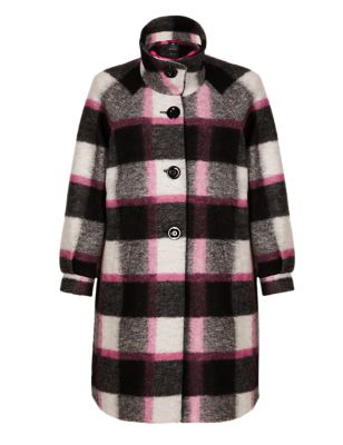 Best of British Wool Rich Checked Cocoon Coat | M&S Collection | M&S