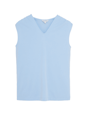 

Womens Autograph Modal Rich V-Neck Sleeveless Blouse - Chambray, Chambray