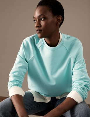 

Womens Autograph Cotton Rich Long Sleeve Sweatshirt - Bright Jade, Bright Jade