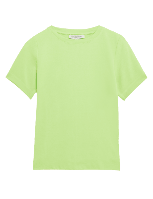 

Womens Autograph Cotton Rich Crew Neck Short Sleeve T-Shirt - Pale Lime, Pale Lime