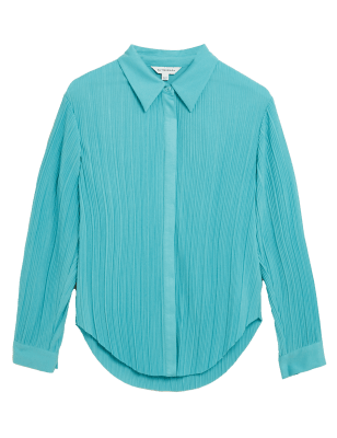 

Autograph Camisa de manga larga con cuello plisadaWomens - Aqua, Aqua