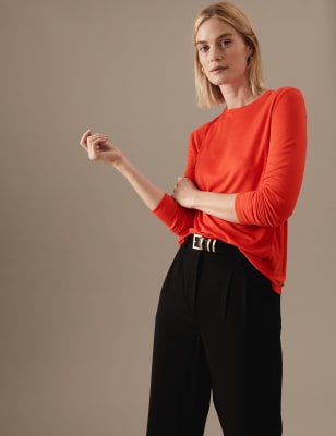 

Womens Autograph Langarmoberteil mit Rundhals - Orange, Orange