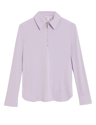 

Womens Autograph Modal Rich Collared Long Sleeve Top - Pale Lilac, Pale Lilac