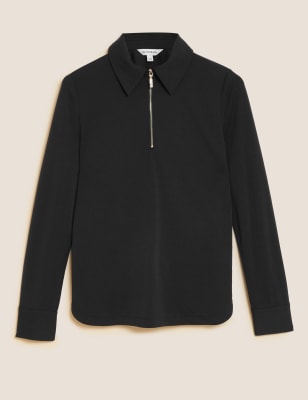 

Womens Autograph Modal Rich Collared Long Sleeve Top - Black, Black
