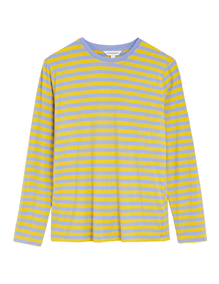 

Womens Autograph Jersey Striped Round Neck Long Sleeve Top - Gold Mix, Gold Mix