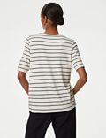 Jersey Striped Round Neck Relaxed T-Shirt