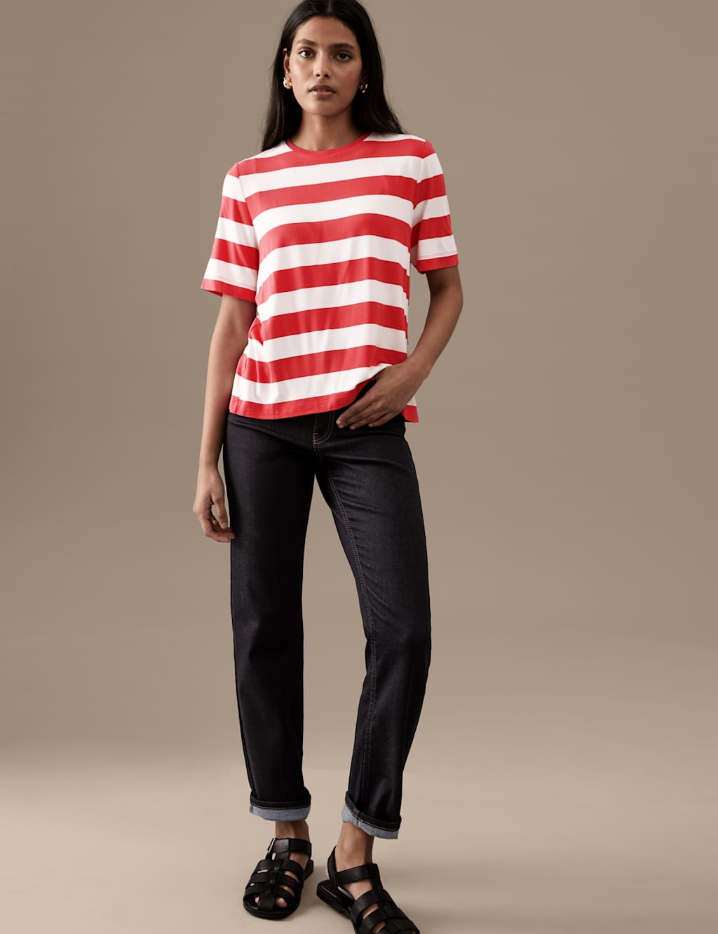Jersey Striped Crew Neck T-Shirt image 2