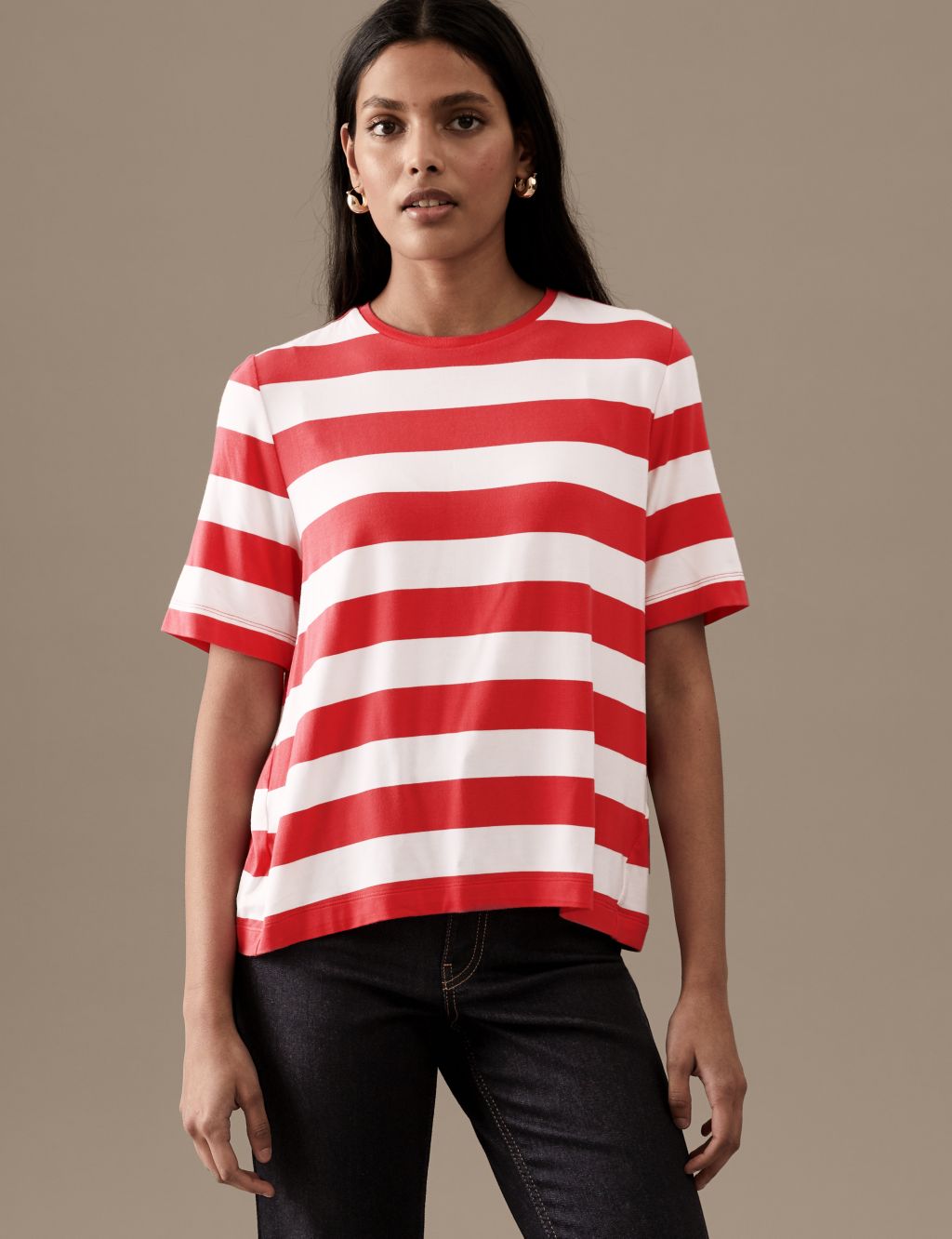 Jersey Striped Crew Neck T-Shirt image 3