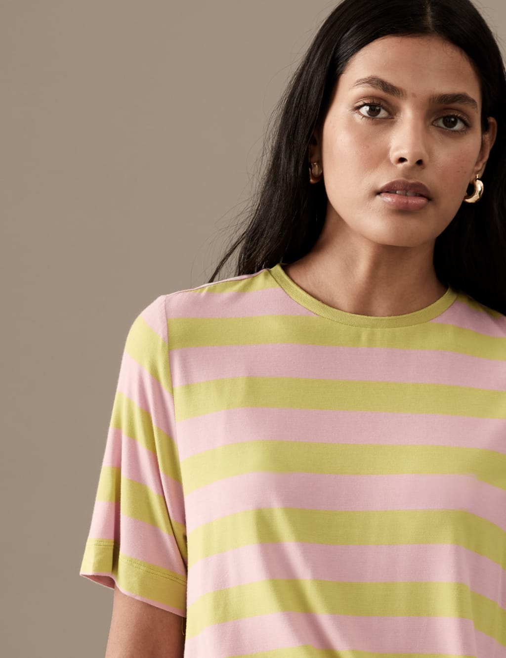 Jersey Striped Crew Neck T-Shirt image 3