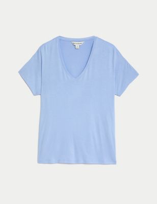 Jersey V-Neck Relaxed T-Shirt