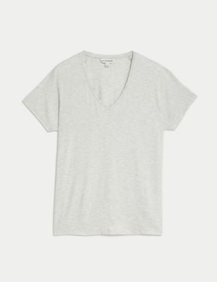 Jersey V-Neck Relaxed T-Shirt