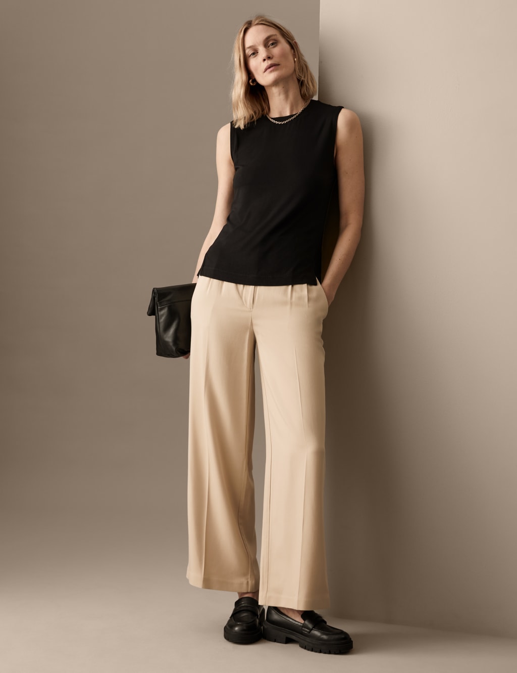 Jersey Crew Neck Relaxed Vest Top image 1