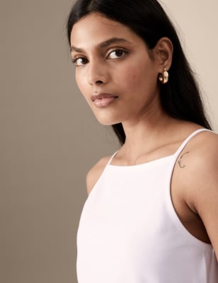

Womens Autograph Cotton Rich Square Neck Vest Top - Soft White, Soft White