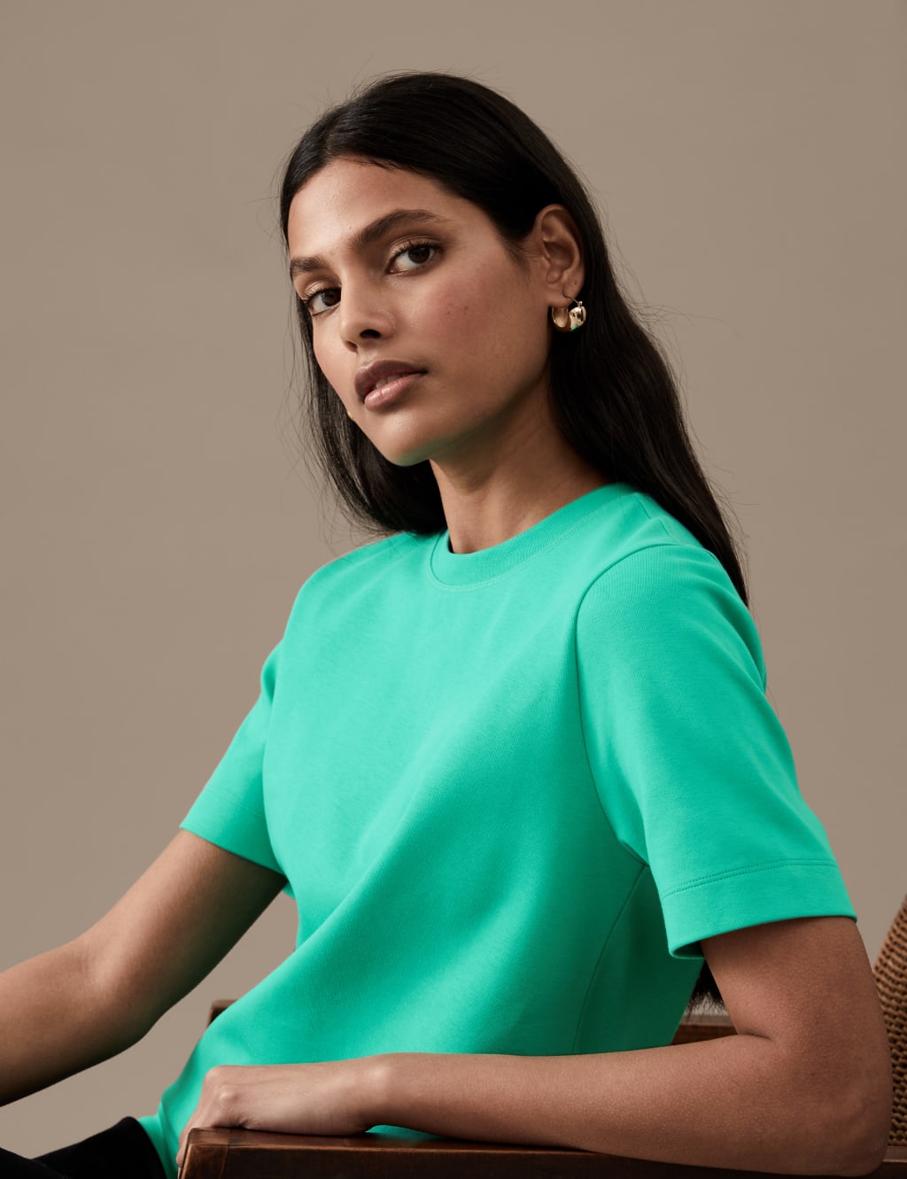 Cotton Rich Crew Neck T-Shirt image 1
